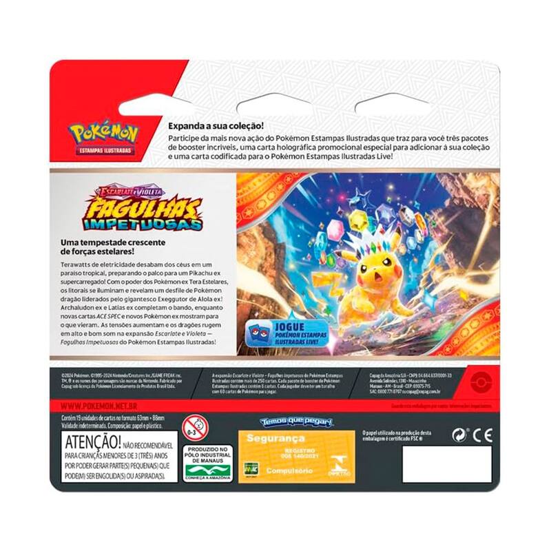 Quad Pack Pokémon Ev 8 Fagulhas Impetuosas Zapdos 35028 - Copag